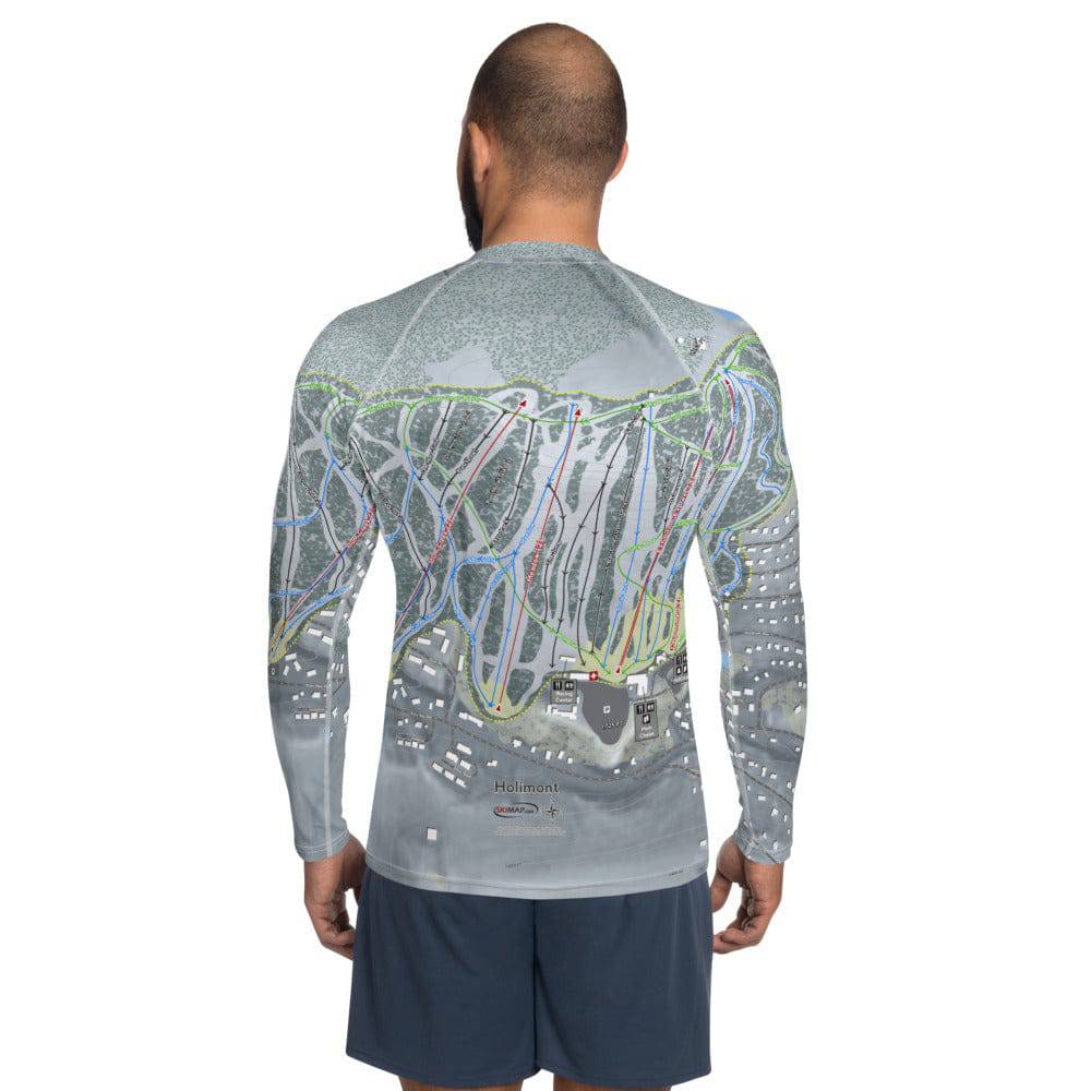 Holimont, New York Ski Trail Map Men's Base Layer Top - Powderaddicts