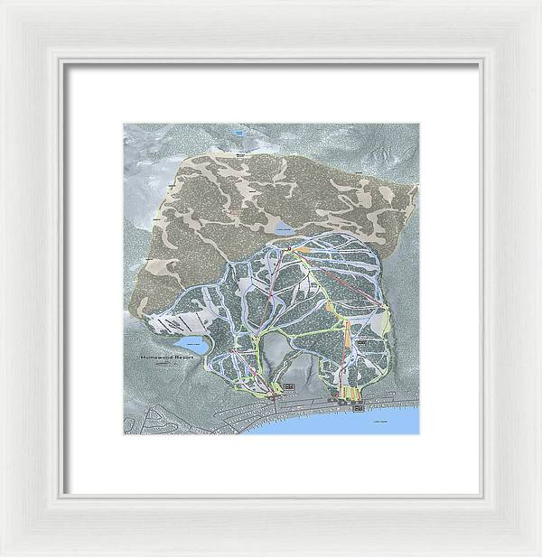 Homewood Ski Trail Map - Framed Print - Powderaddicts