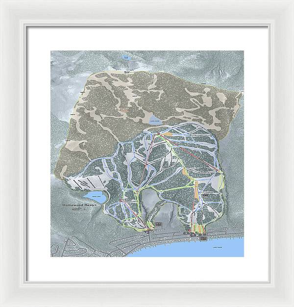 Homewood Ski Trail Map - Framed Print - Powderaddicts