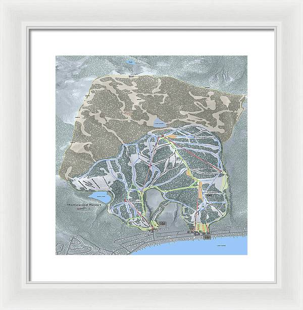 Homewood Ski Trail Map - Framed Print - Powderaddicts