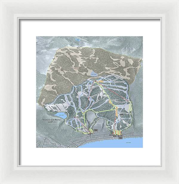 Homewood Ski Trail Map - Framed Print - Powderaddicts