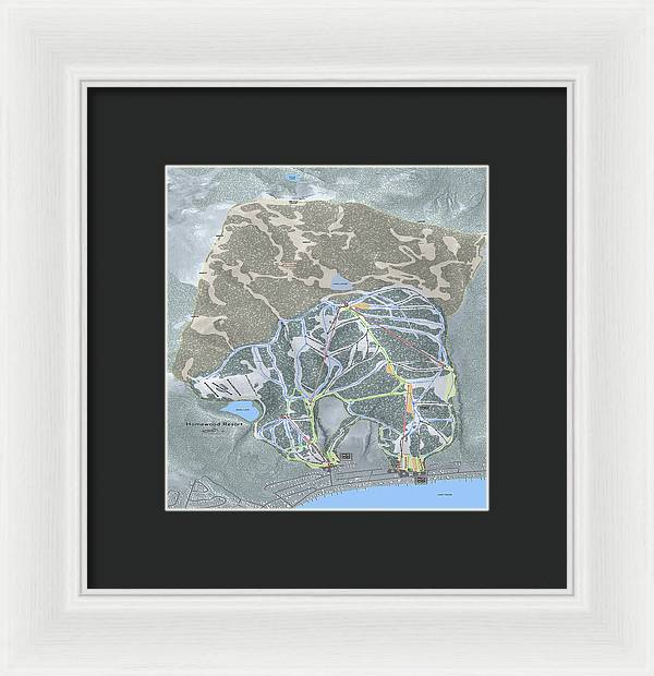 Homewood Ski Trail Map - Framed Print - Powderaddicts