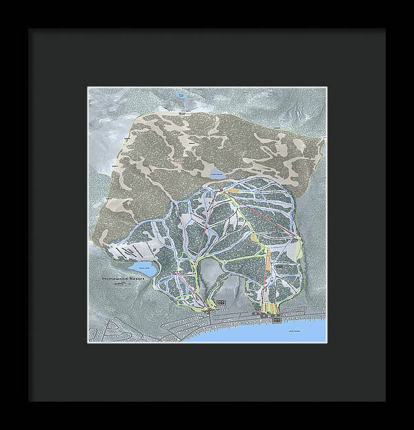 Homewood Ski Trail Map - Framed Print - Powderaddicts