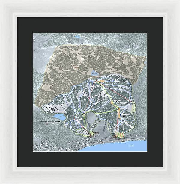 Homewood Ski Trail Map - Framed Print - Powderaddicts
