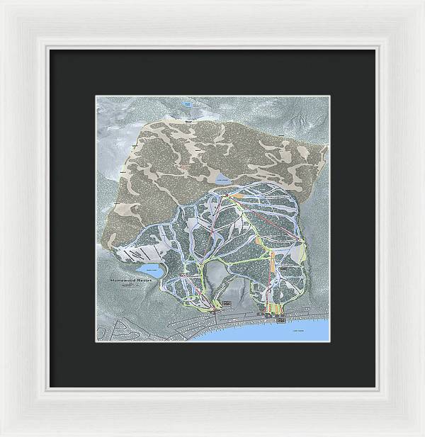 Homewood Ski Trail Map - Framed Print - Powderaddicts