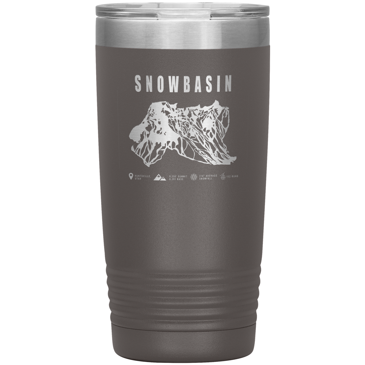 Snowbasin, Utah Ski Trail Map - 20oz Tumbler - Powderaddicts