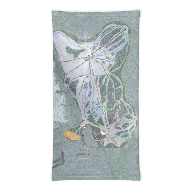 Hoodoo, Oregon Ski Trail Map Printed Neck Gaiter - Powderaddicts