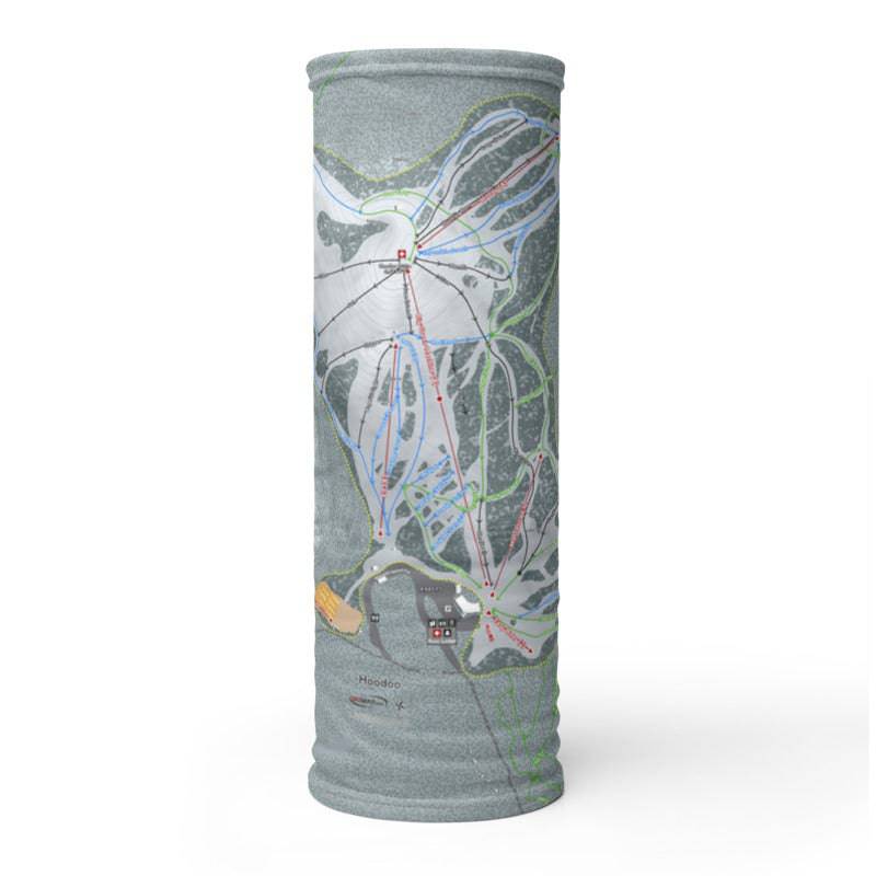 Hoodoo, Oregon Ski Trail Map Printed Neck Gaiter - Powderaddicts