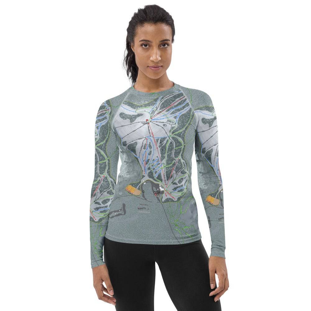 Hoodoo, Oregon Ski Trail Map Women's Base Layer Top - Powderaddicts