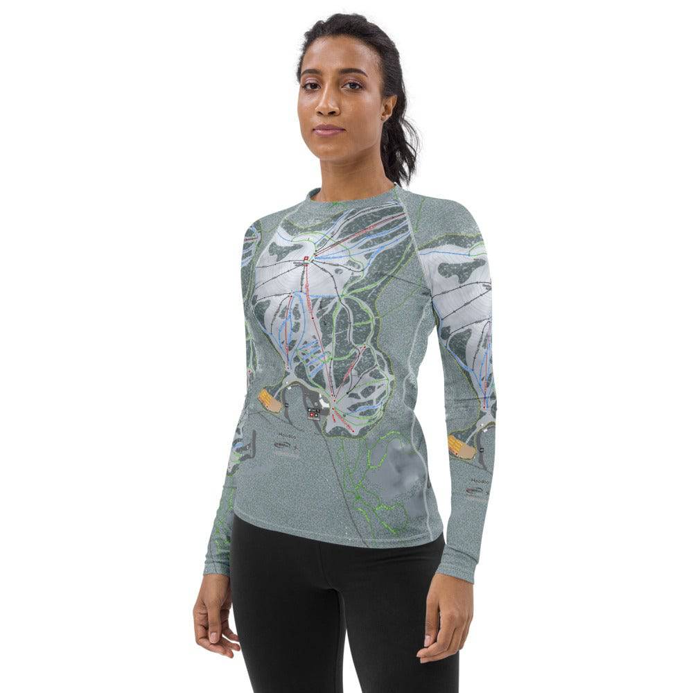 Hoodoo, Oregon Ski Trail Map Women's Base Layer Top - Powderaddicts
