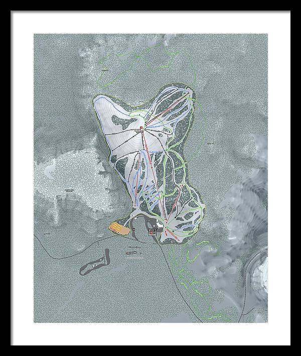 Hoodoo Ski Trail Map - Framed Print - Powderaddicts