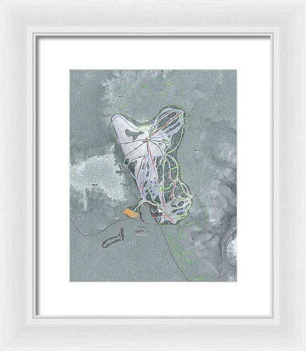 Hoodoo Ski Trail Map - Framed Print - Powderaddicts