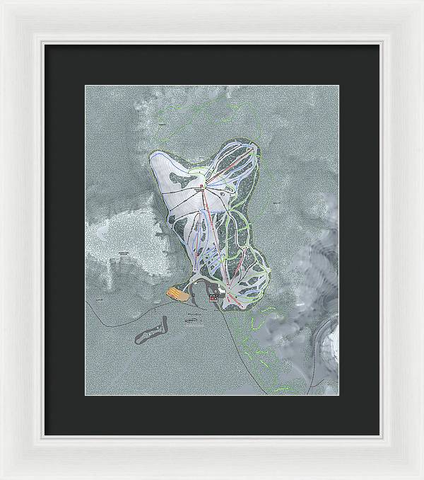 Hoodoo Ski Trail Map - Framed Print - Powderaddicts