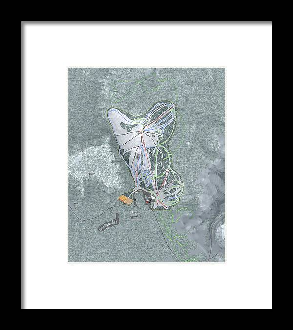Hoodoo Ski Trail Map - Framed Print - Powderaddicts