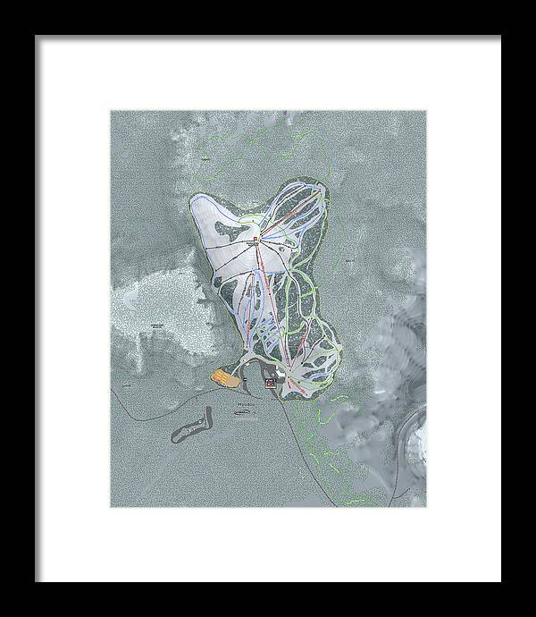 Hoodoo Ski Trail Map - Framed Print - Powderaddicts
