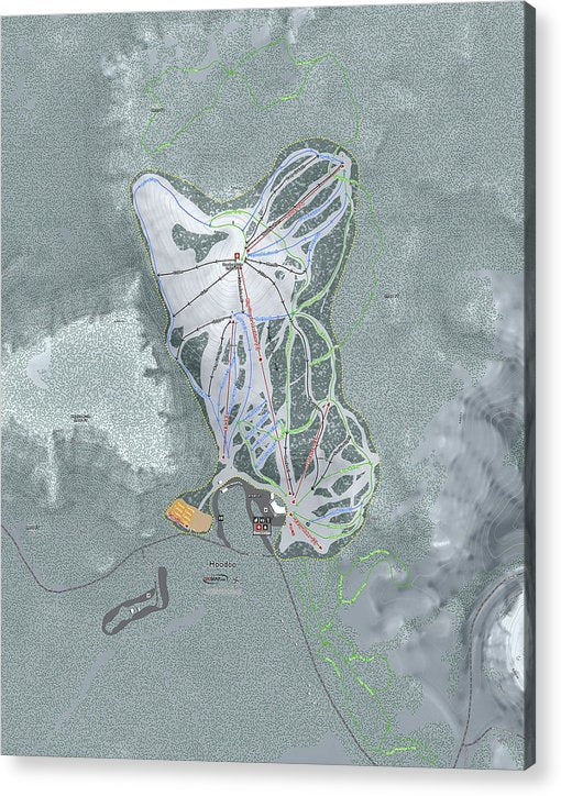 Hoodoo Ski Trail Map - Acrylic Print - Powderaddicts