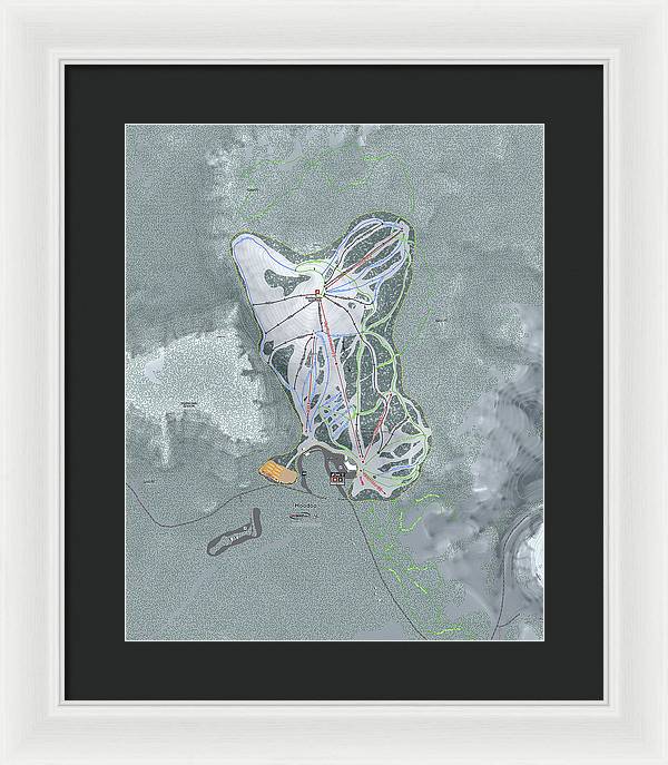 Hoodoo Ski Trail Map - Framed Print - Powderaddicts
