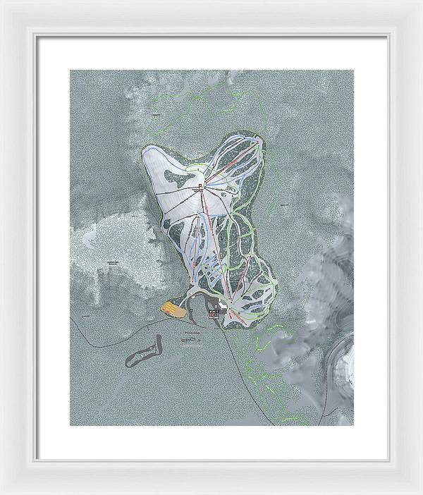 Hoodoo Ski Trail Map - Framed Print - Powderaddicts