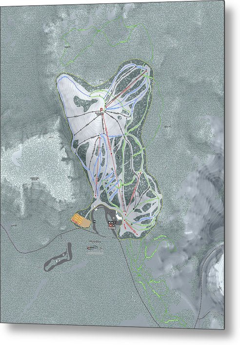 Hoodoo Ski Trail Map - Metal Print - Powderaddicts