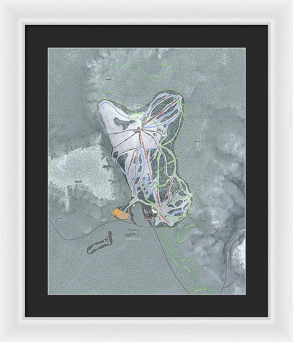 Hoodoo Ski Trail Map - Framed Print - Powderaddicts