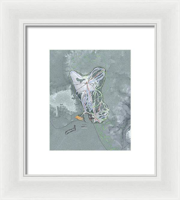 Hoodoo Ski Trail Map - Framed Print - Powderaddicts
