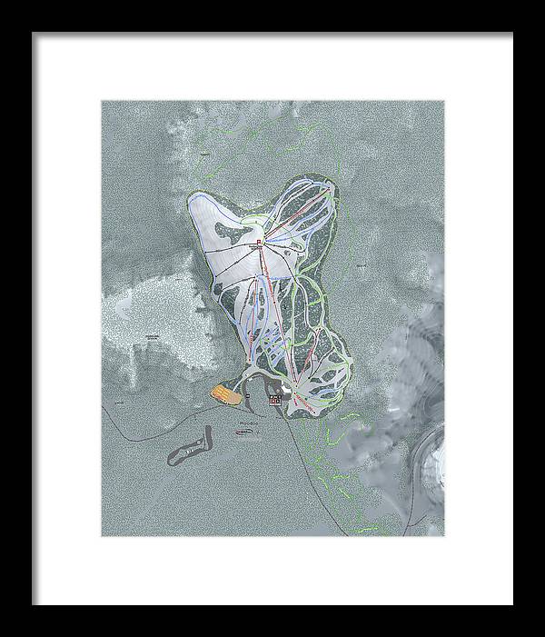 Hoodoo Ski Trail Map - Framed Print - Powderaddicts