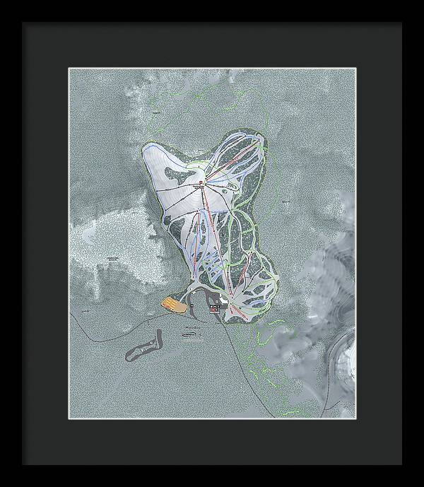 Hoodoo Ski Trail Map - Framed Print - Powderaddicts
