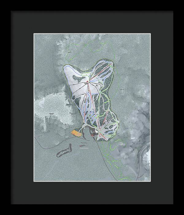 Hoodoo Ski Trail Map - Framed Print - Powderaddicts