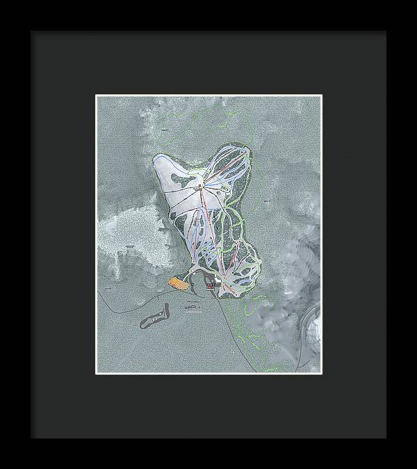 Hoodoo Ski Trail Map - Framed Print - Powderaddicts