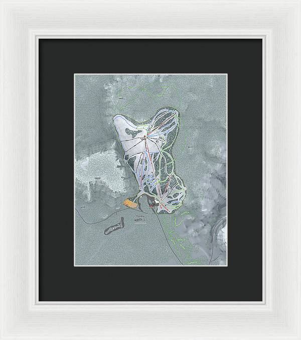Hoodoo Ski Trail Map - Framed Print - Powderaddicts
