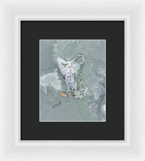 Hoodoo Ski Trail Map - Framed Print - Powderaddicts