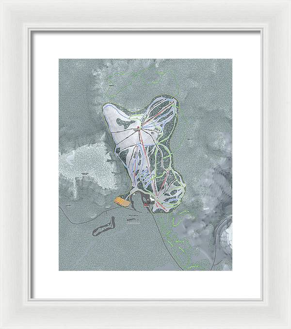 Hoodoo Ski Trail Map - Framed Print - Powderaddicts
