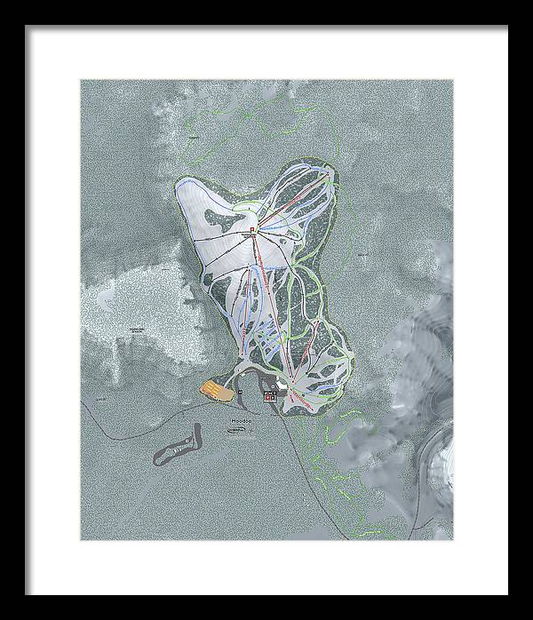 Hoodoo Ski Trail Map - Framed Print - Powderaddicts