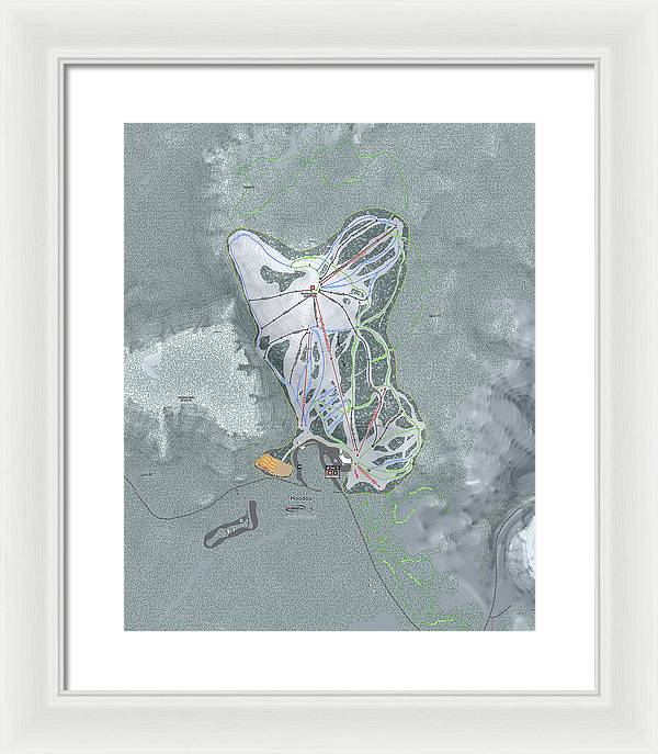 Hoodoo Ski Trail Map - Framed Print - Powderaddicts