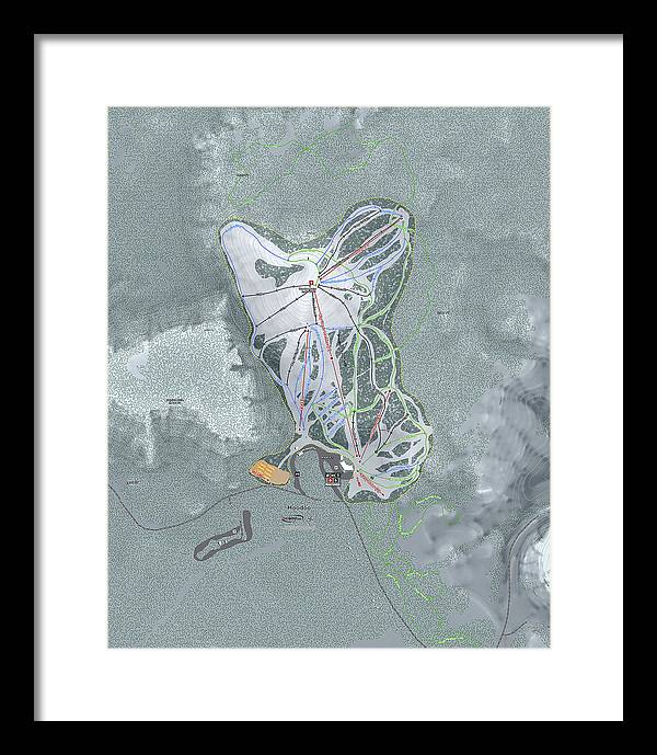 Hoodoo Ski Trail Map - Framed Print - Powderaddicts