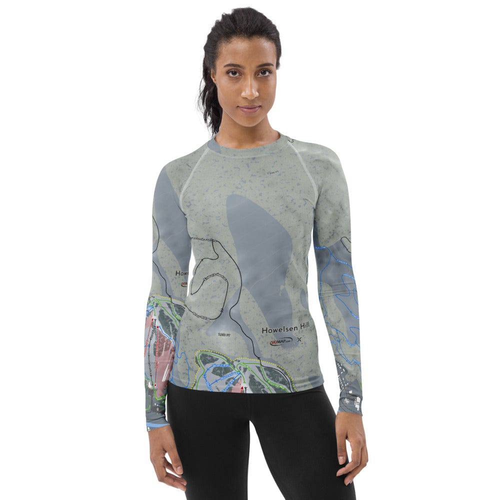 Howelsen Hill, Colorado Ski Trail Map Women's Base Layer Top - Powderaddicts
