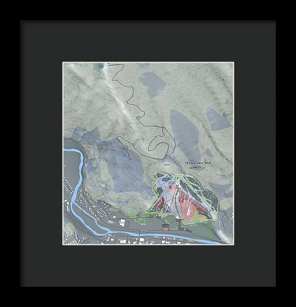 Howelsen Hill Ski Trail Map - Framed Print - Powderaddicts