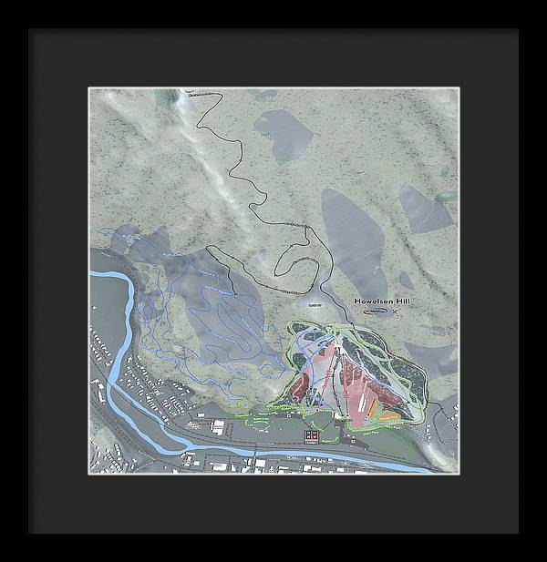 Howelsen Hill Ski Trail Map - Framed Print - Powderaddicts