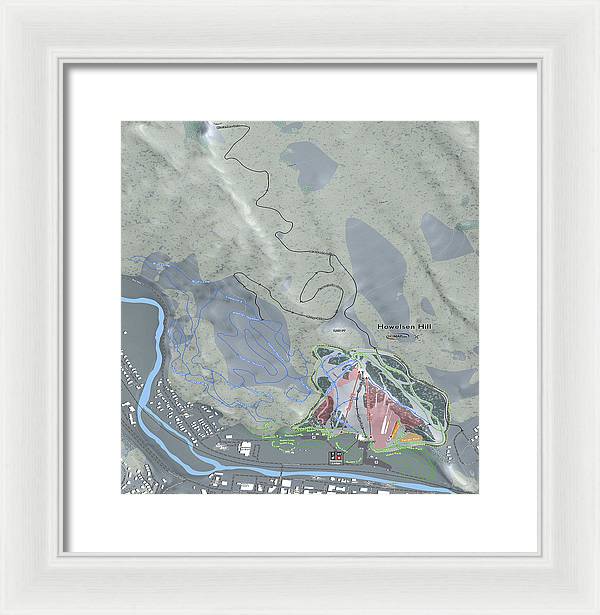 Howelsen Hill Ski Trail Map - Framed Print - Powderaddicts