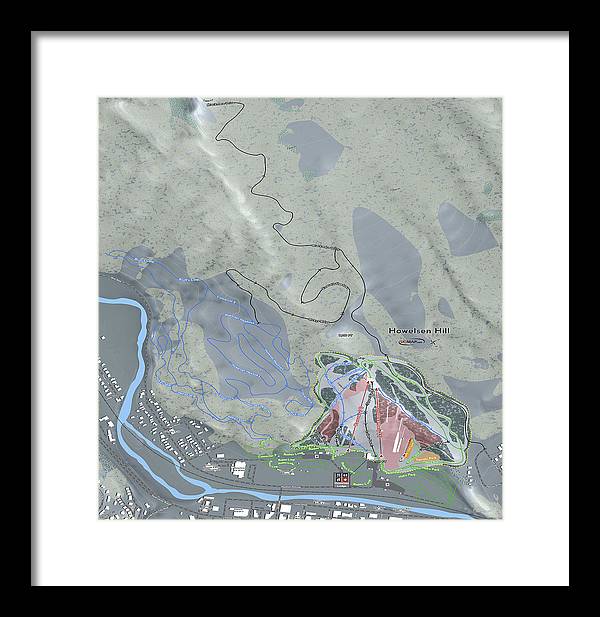 Howelsen Hill Ski Trail Map - Framed Print - Powderaddicts