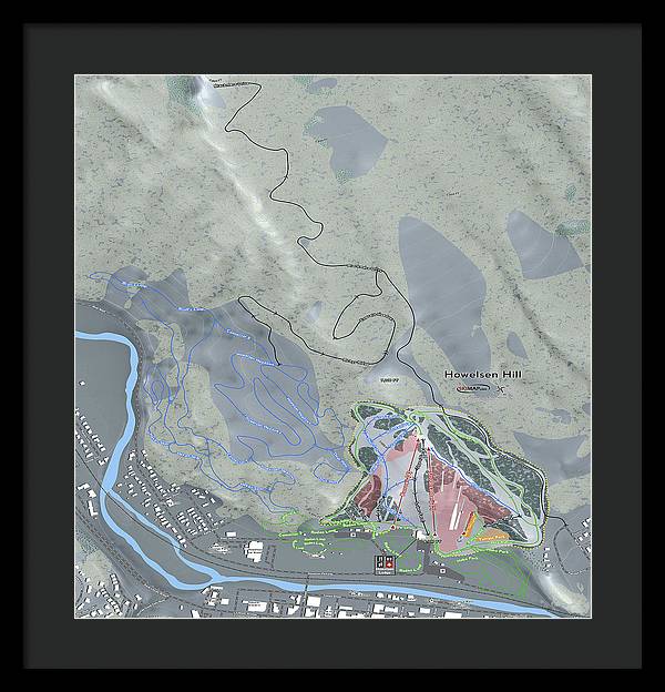 Howelsen Hill Ski Trail Map - Framed Print - Powderaddicts