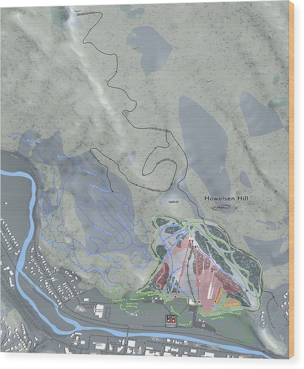 Howelsen Hill Ski Trail Map - Wood Print - Powderaddicts