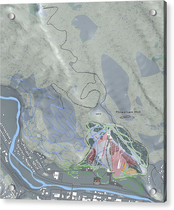 Howelsen Hill Ski Trail Map - Acrylic Print - Powderaddicts