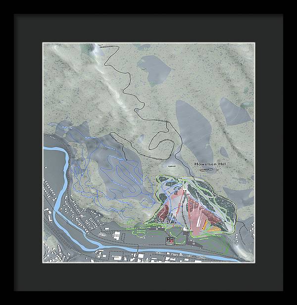 Howelsen Hill Ski Trail Map - Framed Print - Powderaddicts