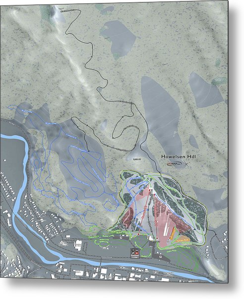 Howelsen Hill Ski Trail Map - Metal Print - Powderaddicts