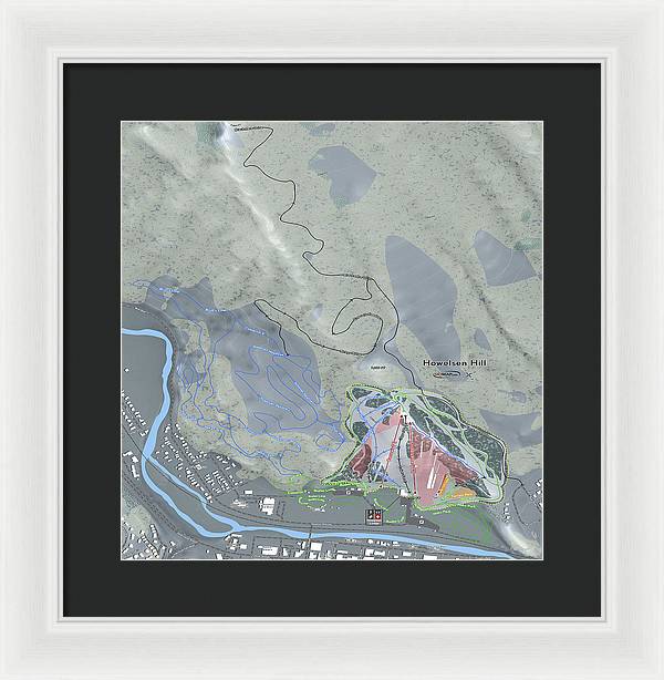 Howelsen Hill Ski Trail Map - Framed Print - Powderaddicts