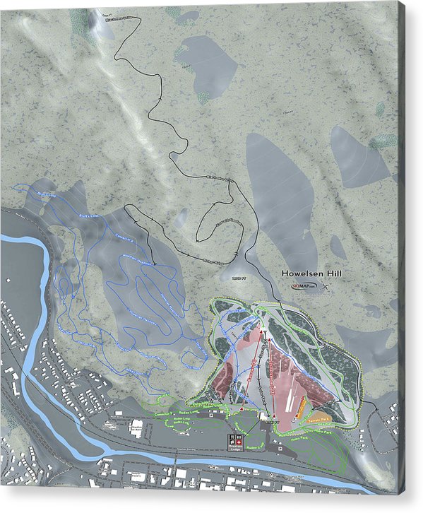 Howelsen Hill Ski Trail Map - Acrylic Print - Powderaddicts