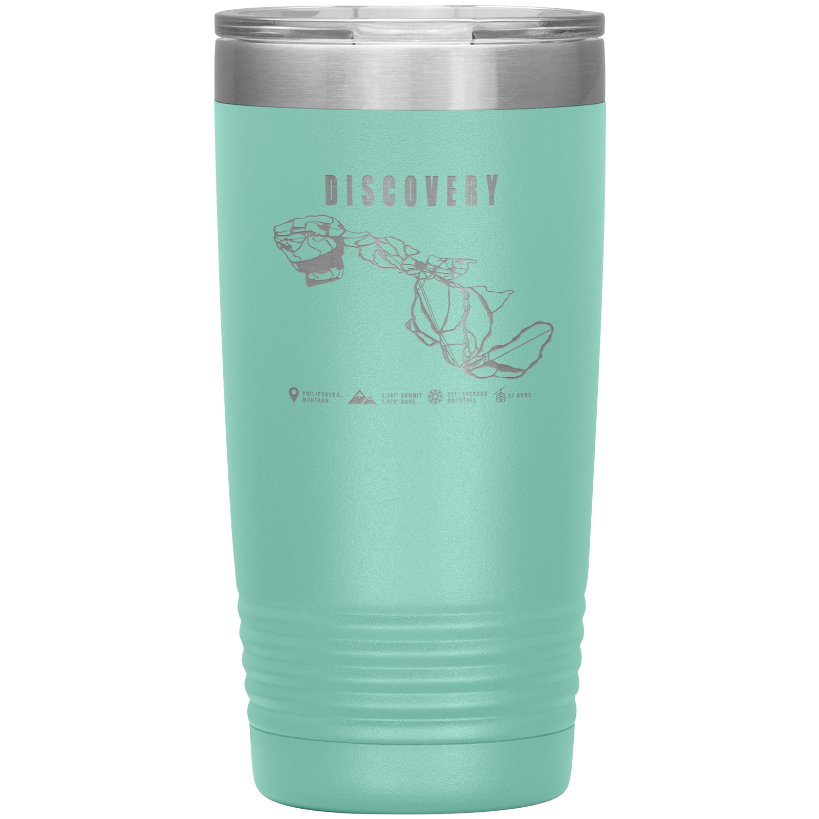 Discovery Montana Ski Trail Map 20oz Tumbler - Powderaddicts