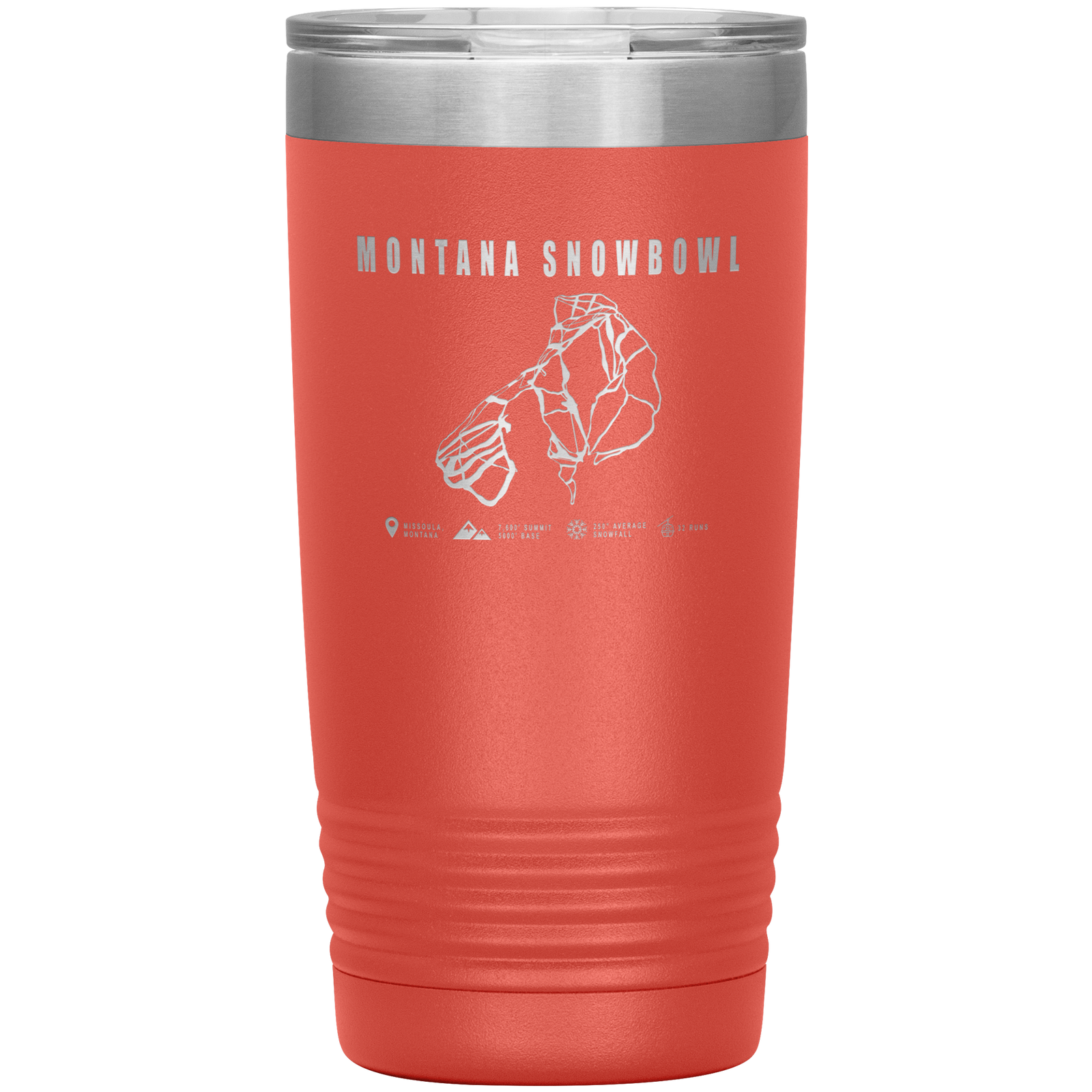 Montana Snowbowl, Montana Ski Trail Map 20oz Tumbler - Powderaddicts