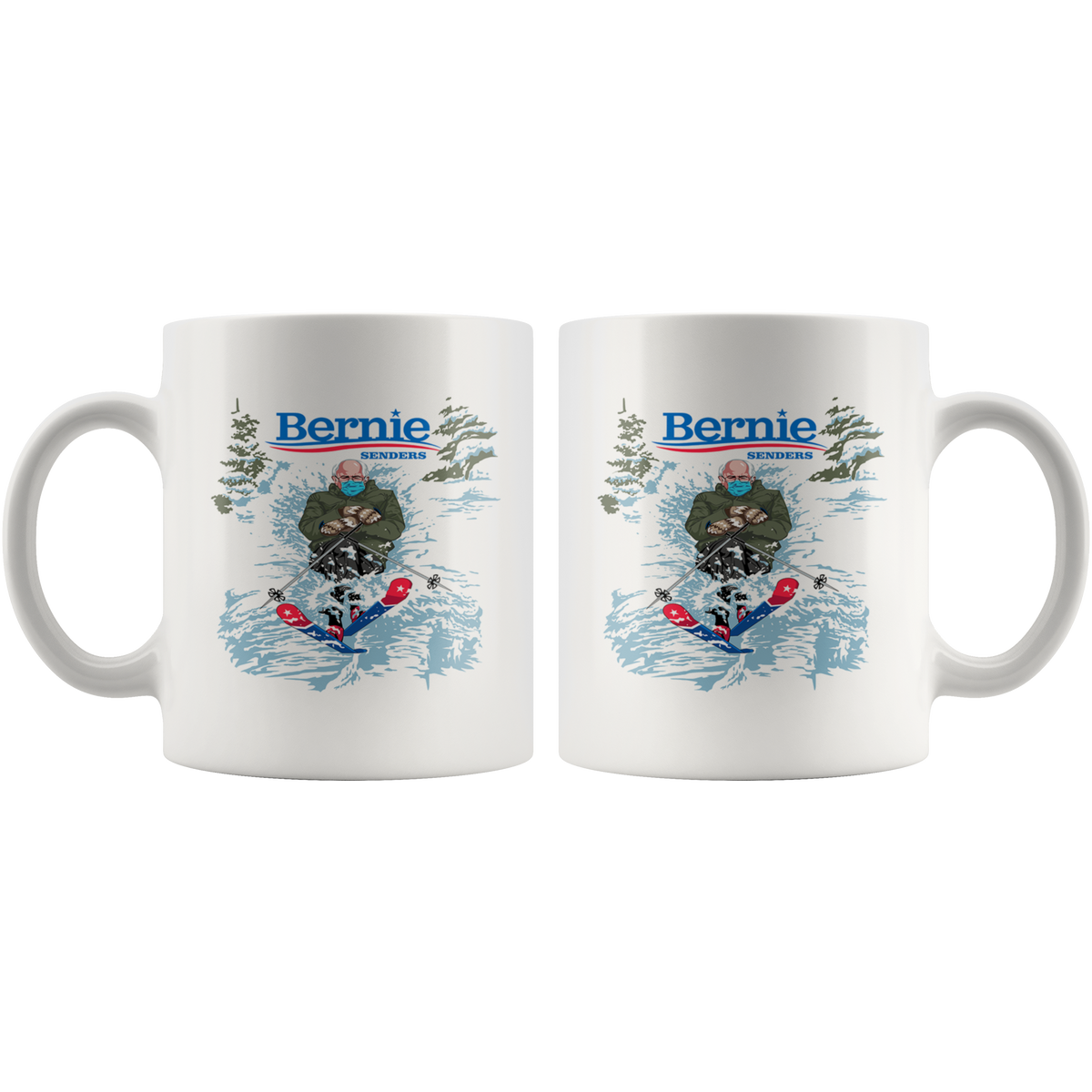 Bernie Senders Skiing 11oz Mug - Powderaddicts